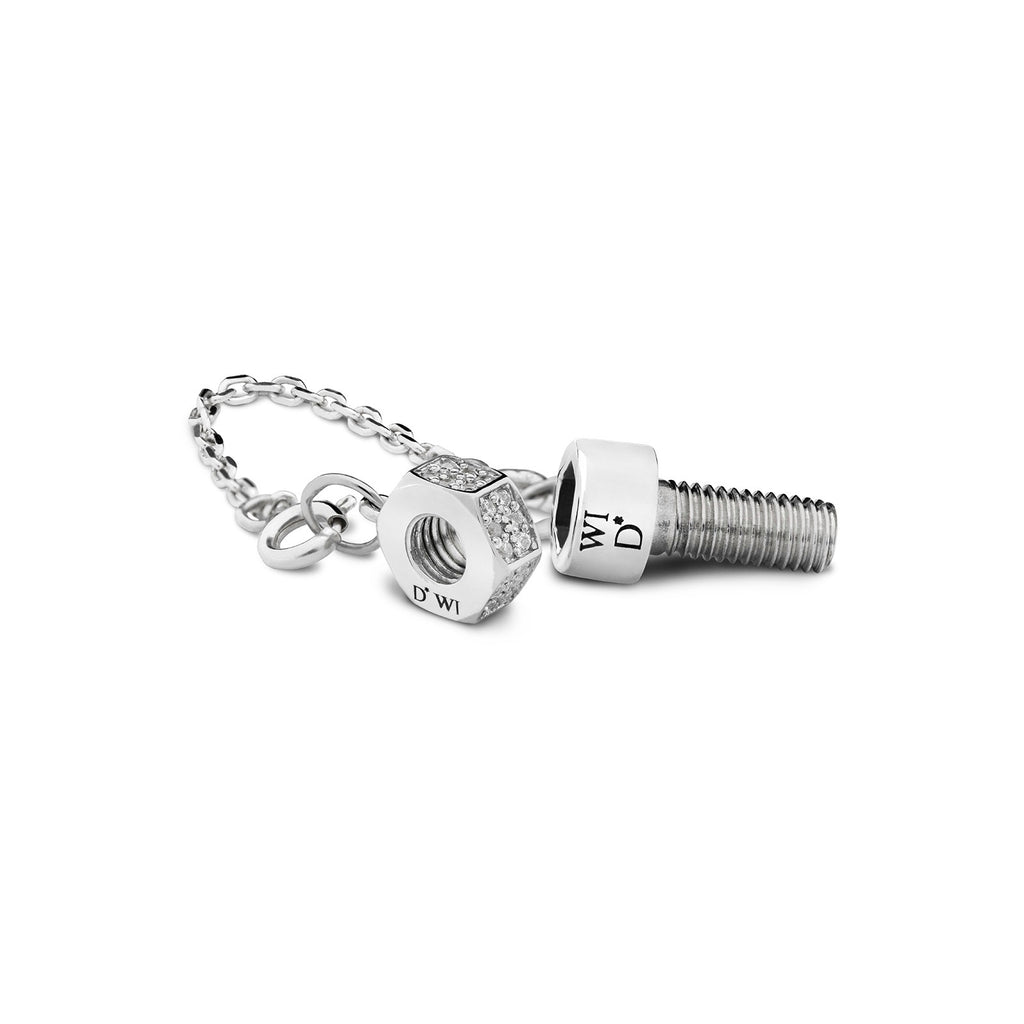 Bolt & Nut with stones Charms L & adapter